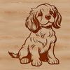 Adorable Dog Silhouette Illustration A portrait illustration of a friendly Cocker Spaniel sitting on its hind legs.