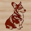 Corgi Cartoon Illustration A cartoon illustration of a corgi sitting on its haunches.