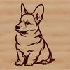 A sitting corgi dog in vector design.