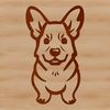 Standing Corgi Animal Icon Design A vector illustration of a standing Corgi dog with simple lines and colors.