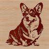 A small dog breed, the corgi is depicted in a sitting position.