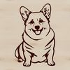 Corgi Sitting Illustration A cute dog breed sitting on its hind legs with short stature and long ears.