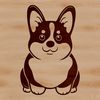 Corgi Digital Illustration A corgi sitting in a neutral background, depicted as a digital illustration.