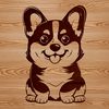 Free Animal Clip Art for Design A sitting corgi in vector format for digital design.
