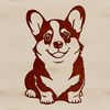 A Corgi breed dog sitting on its hind legs, illustrated in vector format.