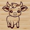 Adorable Farm Animal Face Illustration A simple line drawing of a cow's face, suitable for printing or cutting with a Cricut machine.