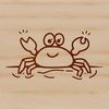 Coastal Critter Icon A simple line drawing of a crab, a wild animal commonly found in coastal areas.