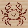 A cartoon-style illustration of a crab in vector format.