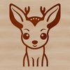 Deer Portrait in Vector Art A close-up illustration of a deer's head, featuring a doe with realistic features.
