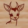Beautiful Wildlife Illustration A detailed illustration of a wild deer's head.