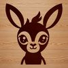 SVG Deer Clip Art Design A simple illustration of a deer's head with a gentle expression.