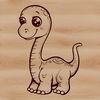 A prehistoric baby Brachiosaurus dinosaur illustration in vector format.