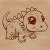 A prehistoric baby dinosaur illustration in a digital format suitable for vector art.