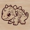 Colorful Baby Dino Illustration A colorful illustration of a baby dinosaur, suitable for personal or commercial use in various digital formats.