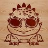 Dino Chic Backdrop A baby dinosaur wearing trendy sunglasses against a prehistoric backdrop.