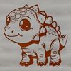 Baby Dino SVG Cut File A baby dinosaur design suitable for cutting machines and laser cutters.