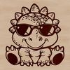 Cute Dino in Shades A cute baby dinosaur wearing sunglasses in a prehistoric setting.