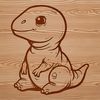 A prehistoric baby dinosaur with a cute expression, designed as a vector image.