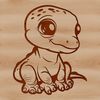 Ancient Cutie Vector Graphic An adorable vector drawing of a young dinosaur from the ancient era.