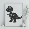 A cute dinosaur clip art design suitable for various uses, including cutting machines and digital art software.