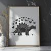 Prehistoric Dinosaur Love Art A prehistoric dinosaur illustration featuring love hearts, suitable for clip art and vector design projects.