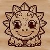 Prehistoric Cuteness Unleashed A simple illustration of a prehistoric baby dinosaur with a curious expression.