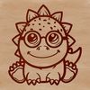 Adorable Prehistoric Dinosaur Wearing Specs A prehistoric baby dinosaur with glasses stands on two legs.