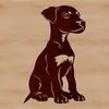 Cute Doberman Pinscher Illustration A vector illustration of a sitting Doberman Pinscher dog breed.