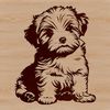 Adorable Havanese Breed Illustration A small breed dog with curly fur, depicted in a sitting position.