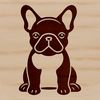 French Breed Dog Illustration A sitting French Bulldog breed dog animal illustration.