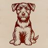 Dog Breed Illustration Free Download A small-sized dog breed known as the Miniature Schnauzer sitting on its hind legs.
