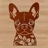 Vector Dog Head Design Free Download A detailed illustration of a Boston Terrier's head, suitable for digital design and crafting projects.
