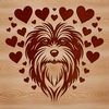 Cute Havanese Clip Art A small, fluffy dog with love hearts on its head, suitable for pet owners and designers.