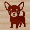 A small breed dog with a rounded head and floppy ears, suitable for digital cutting and vector design.