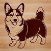 Small Breed Dog Graphic A small breed dog standing on its hind legs, with a neutral expression.