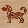 Bold Line Standing Dog SVG A simple illustration of a standing dachshund in bold lines.