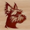 Small Yorkshire Terrier Breed Character A small breed dog with a distinctive head shape, typical of the Yorkshire terrier.