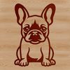 French Bulldog Silhouette Illustration A simple line drawing of a French Bulldog breed sitting on its hind legs.