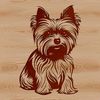 Adorable Yorkshire Terrier Breed Dog Illustration A small breed dog sitting on its haunches, depicted in a detailed vector illustration.