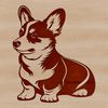 Adorable Sitting Corgi Clipart An SVG image of a sitting corgi, suitable for digital design projects.