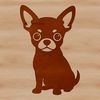 A small breed dog, specifically a Chihuahua, depicted in vector format.