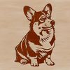 Whimsical Dog Vector Art A vector illustration of a Welsh Corgi sitting on its haunches, suitable for digital design and crafting projects.
