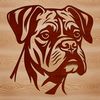 Detailed Dog Head Illustration A detailed illustration of a Boxer dog's head, featuring a recognizable breed profile.