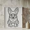 Vector graphic of a contented Welsh Corgidog sitting comfortably.