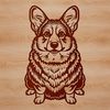 Welsh Corgi Dog Breed SVG Clipart Illustration of a sitting Welsh corgi dog breed in vector format.
