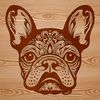 Adorable Frenchie Portrait Illustration A stylized illustration of a French Bulldog's head, suitable for clip art and vector design purposes.