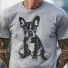 Sitting Dog Vector Art Design Close-up illustration of a sitting Boston Terrier dog