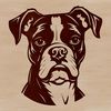 Dog Head Illustration SVG Close-up illustration of a dog's head with a distinctive Boxer breed features.