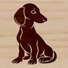 Sitting Dachshund Cartoon Design A cartoon-style illustration of a sitting dachshund dog breed.