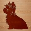 Beautiful Yorkshire Terrier Silhouette Design A sitting Yorkshire terrier breed dog.